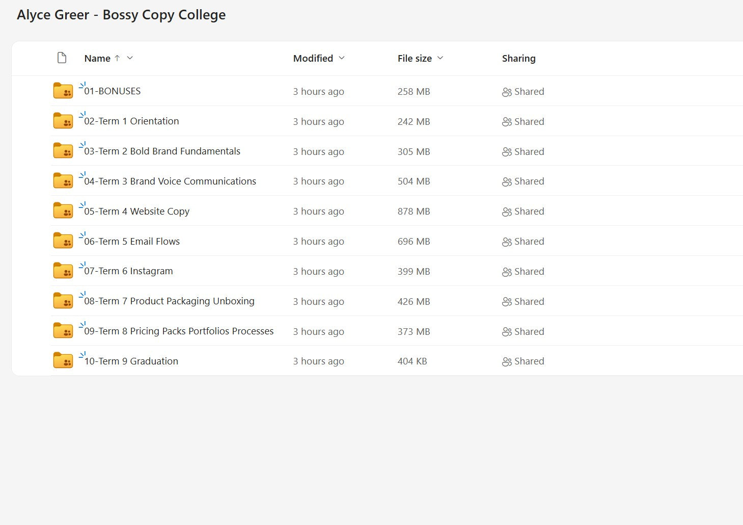 Alyce Greer – Bossy Copy College Modules on yourpremiumaccess.com