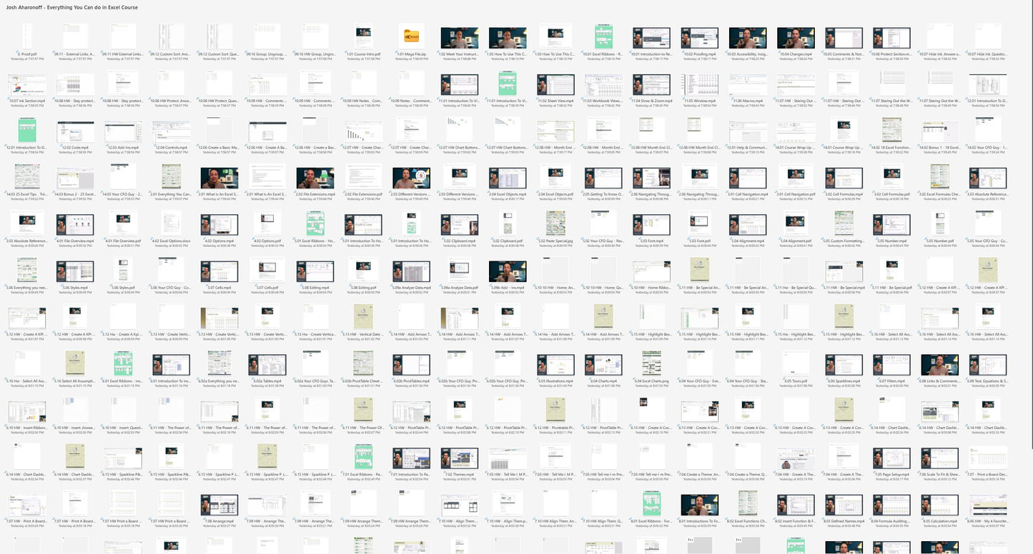 Josh Aharonoff – Everything You Can Do In Excel Course Modules on yourpremiumaccess.com