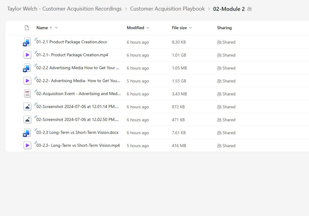 Taylor Welch – Customer Acquisition Recordings Module 2 on yourpremiumaccess.com