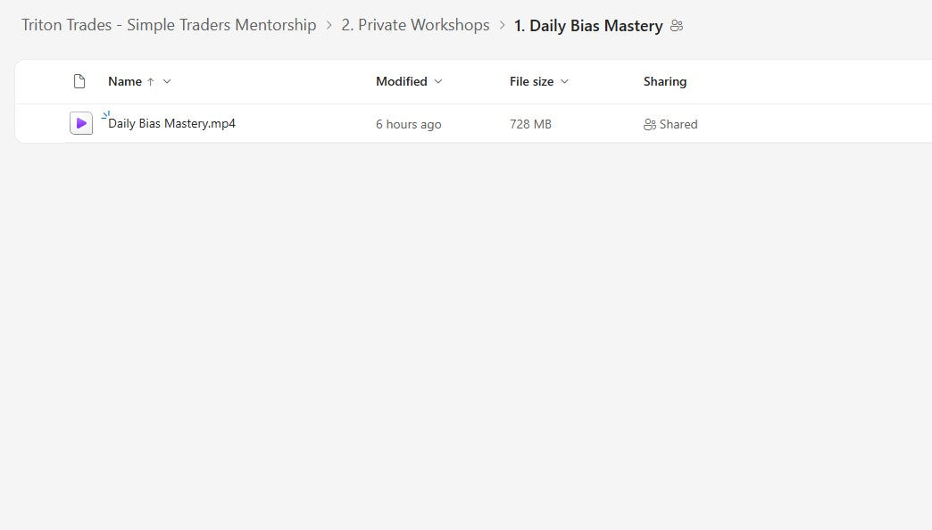 Triton Trades - Simple Traders Mentorship Module 2 Folder 1 on yourpremiumaccess.com