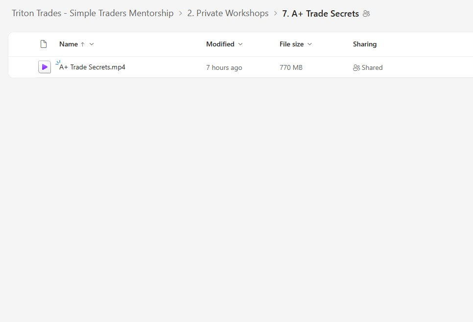 Triton Trades - Simple Traders Mentorship Module 2 Folder 7 on yourpremiumaccess.com