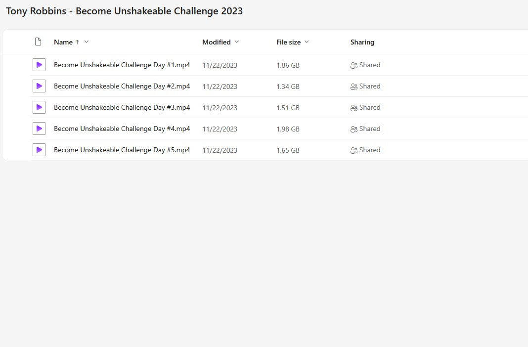 Tony Robbins - Become Unshakeable Challenge 2023